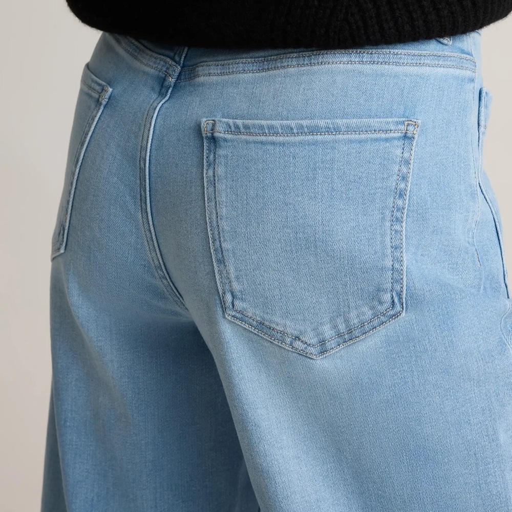 Quince Bella Stretch Patch Pocket Wide Leg Jeans - Picture 6 of 8